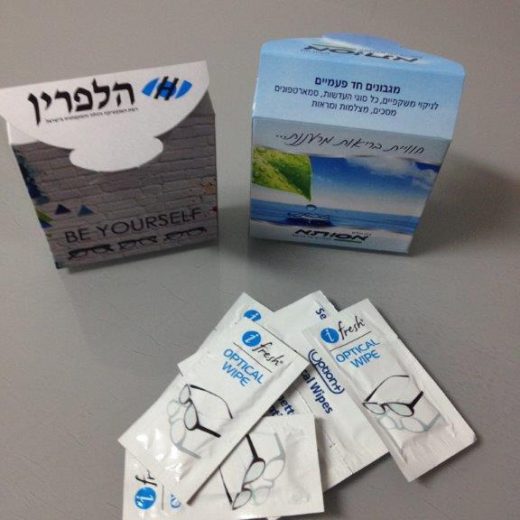 מארז פרוצס 12 מגבונים לניקוי משקפים