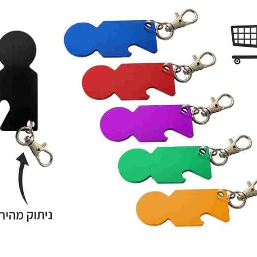 מחזיק מפתחות פותח עגלות עם לוגו
